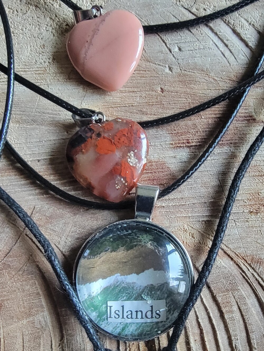 Hancrafted Boho Mixed Stone Pendant Necklace Set - Picture 2 of 7